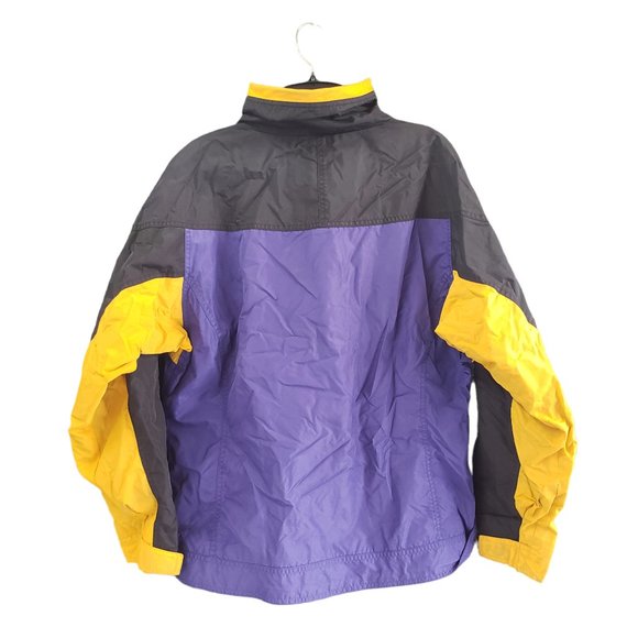 Vintage Columbia Windbreaker Women's Jacket Purple/Black/Yellow - Size Medium - Picture 2 of 5